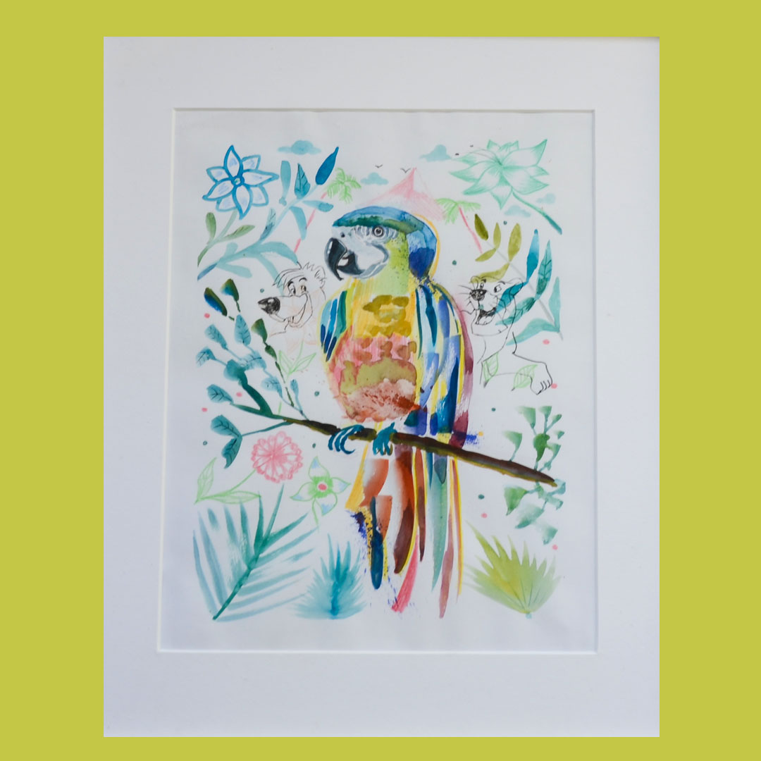 Luke Sky Watercolour parrot