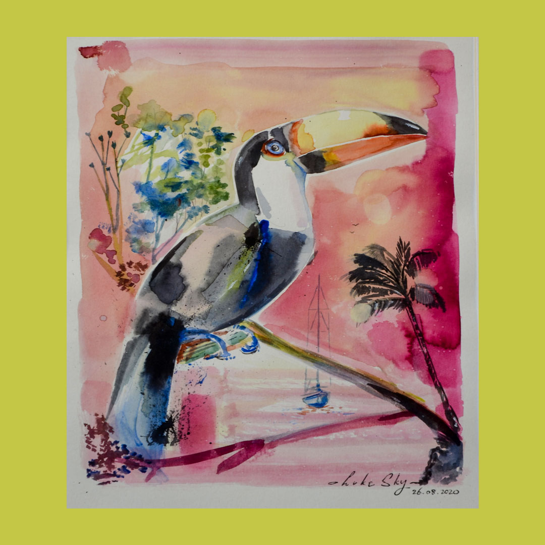 Luke Sky Watercolour tucan