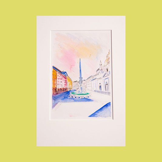 Luke Sky Watercolour painting of Rome ( SOLD )